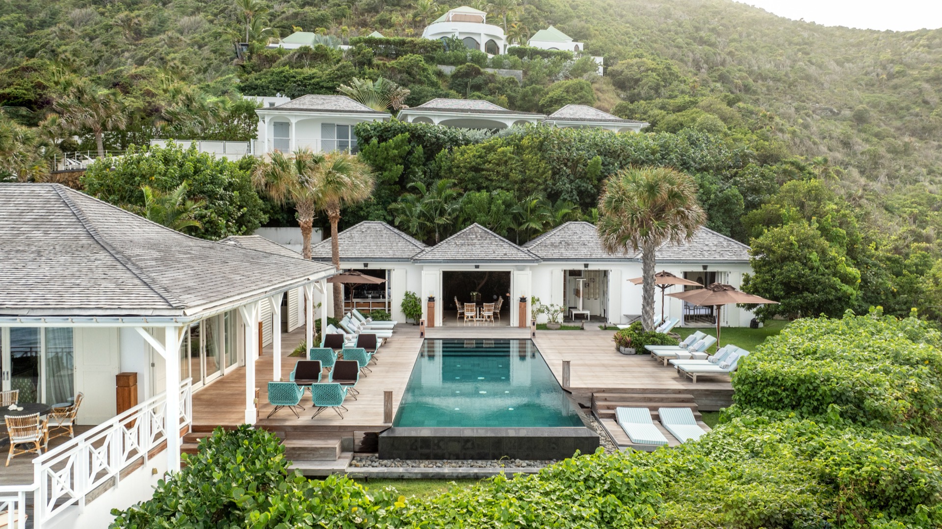 Luxury villa terrace with sea view in Saint-Barthélemy