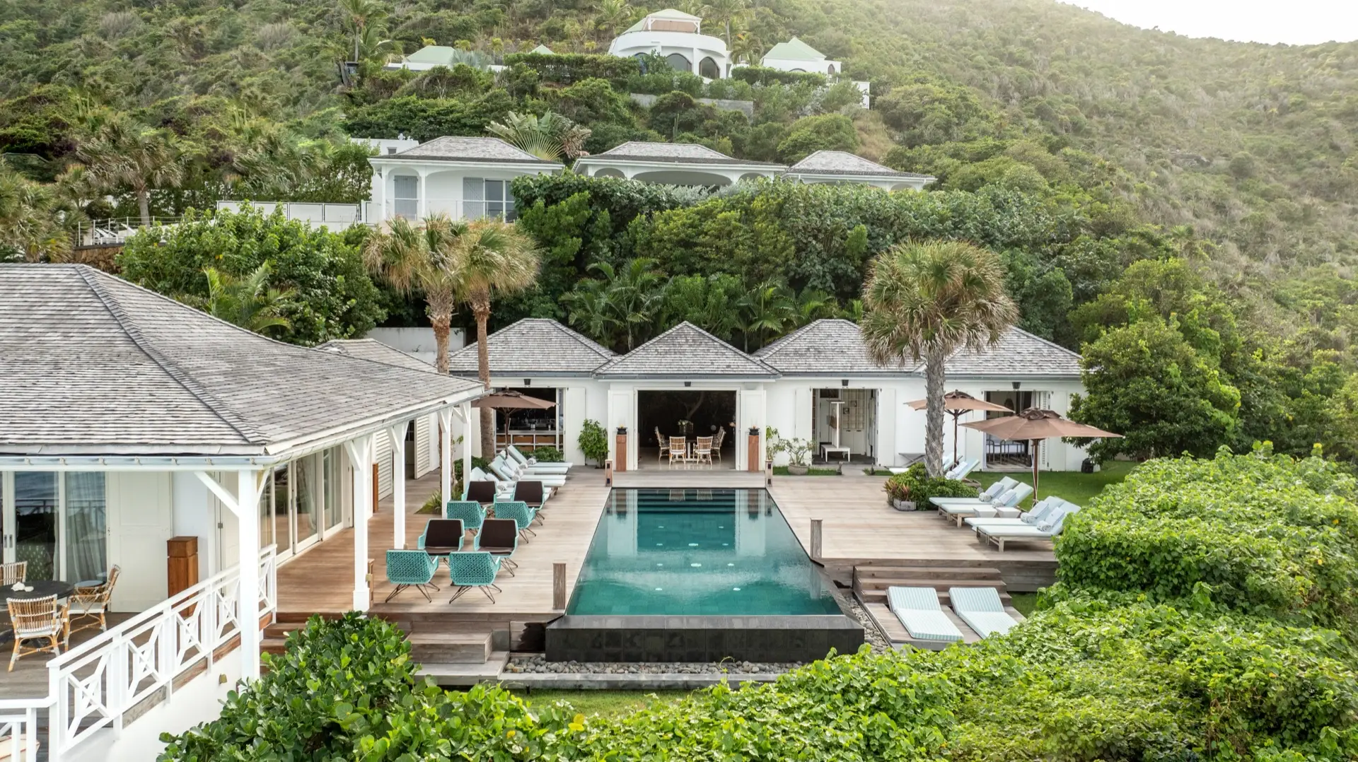 Luxury villa terrace with sea view in Saint-Barthélemy