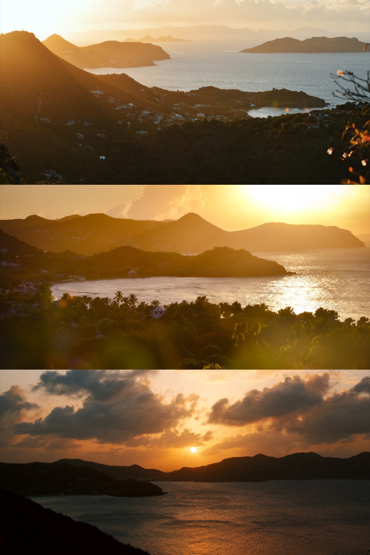 Golden sunset over Gustavia harbor in Saint-Barth